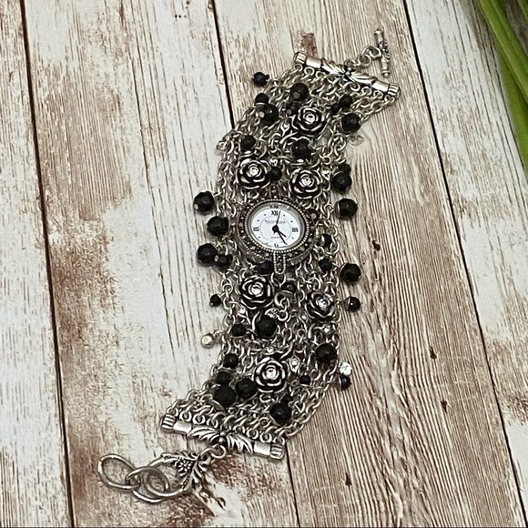 White House Black Market Chain Beaded Watch